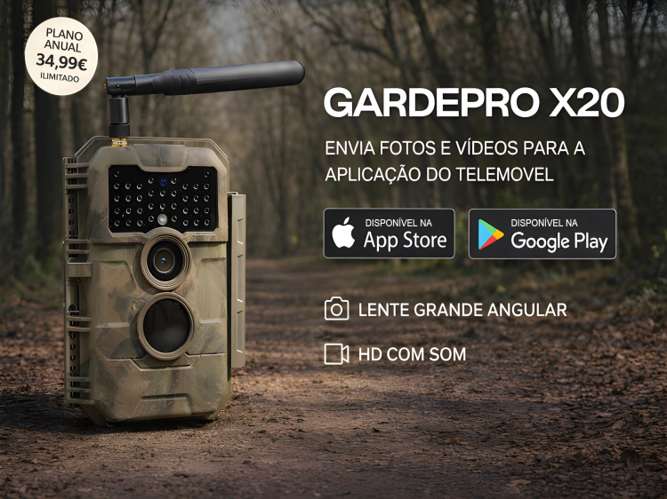 Câmera GardePro X50 LTE com aplicação para telemóvel