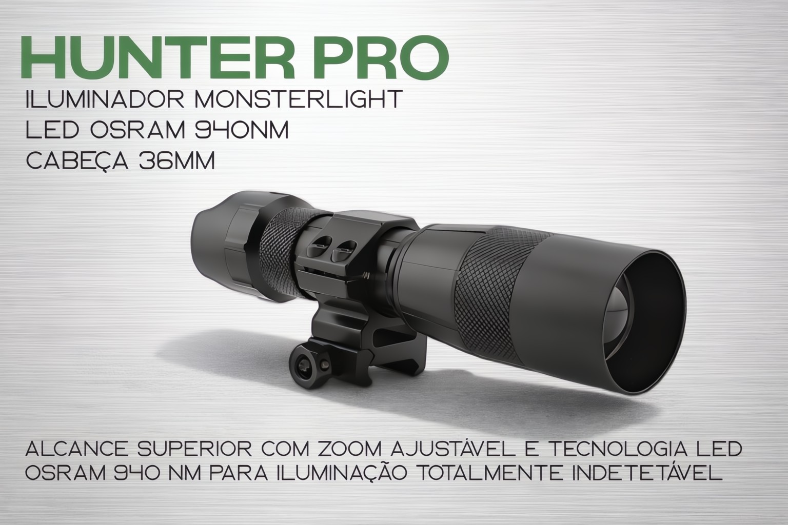 Iluminador MonsterLight 940nm Hunter Pro com potenciómetro