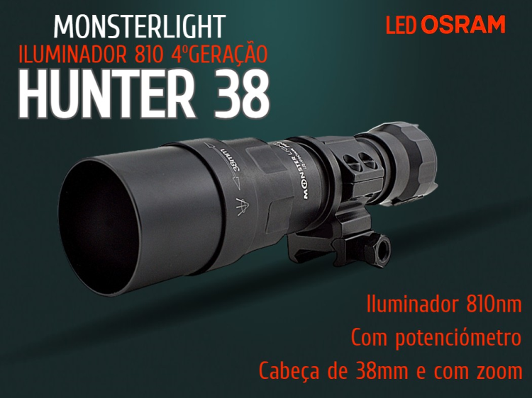 Kit iluminador MonsterLight 810nm Hunter 38 4ºGeração potenciómetro