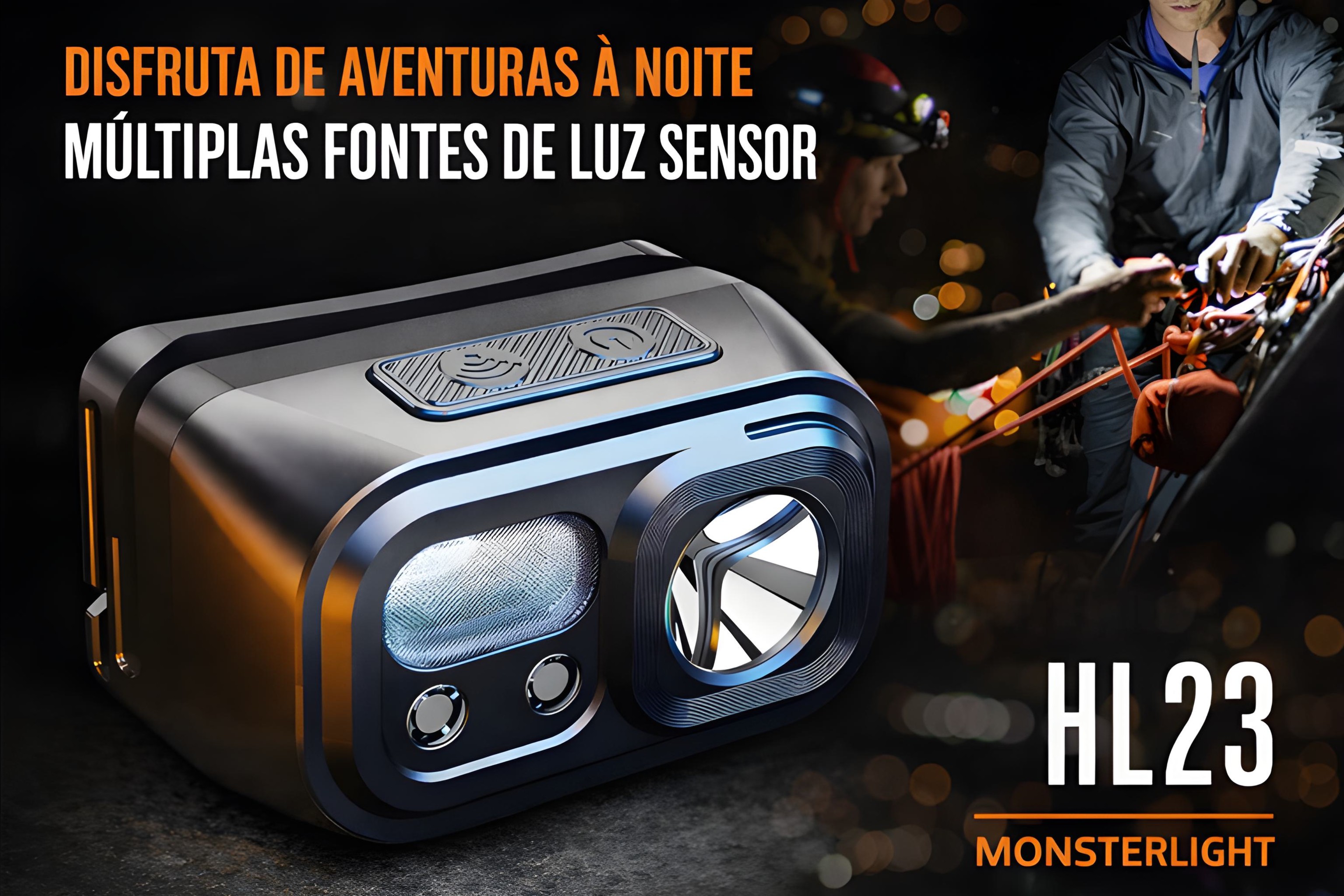 Lanterna Monsterlight HL23 com sensor de movimento
