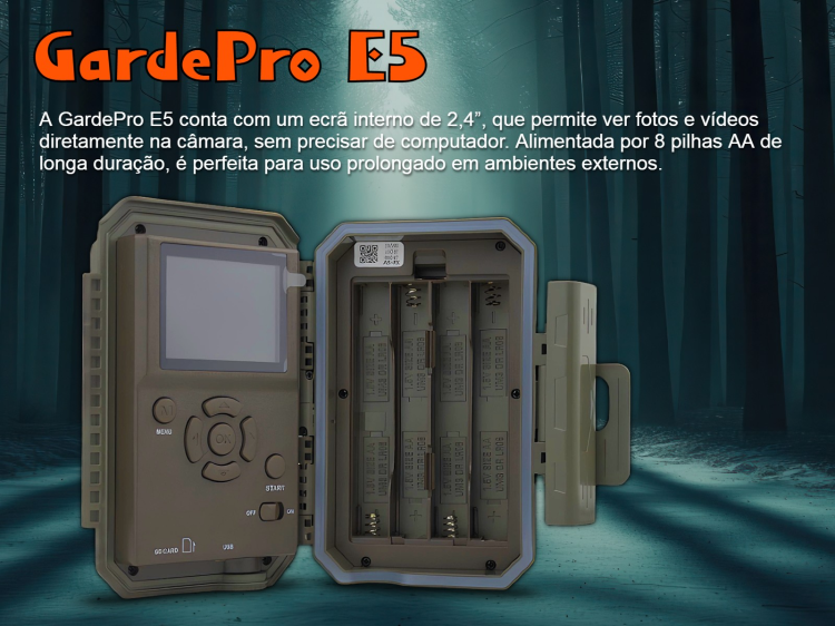 Câmera caça ou vigilância GardePro A5 grava fotos e vídeos 48MP 