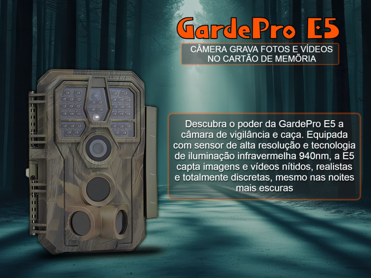 Câmera caça ou vigilância GardePro A5 grava fotos e vídeos 48MP 