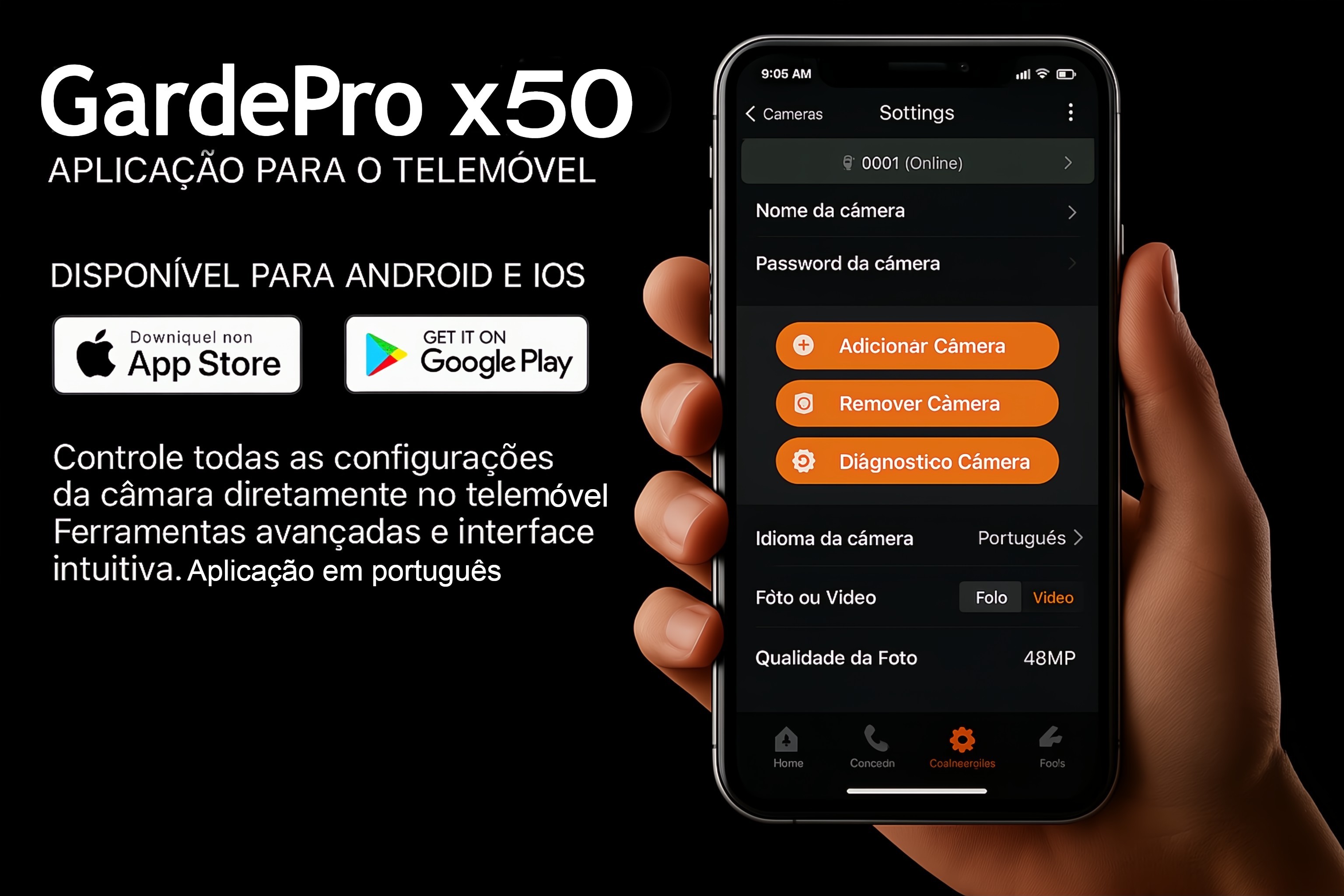 Câmera GardePro X50 LTE com aplicação para telemóvel