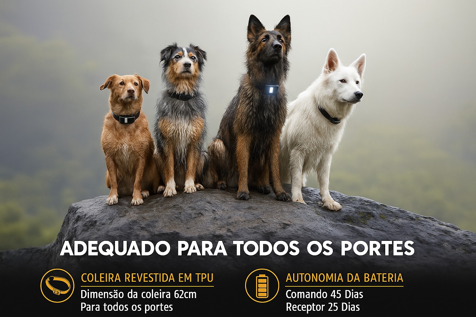 Coleira de adestramento à distância X7 para 1 cão