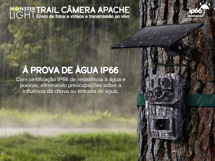 Câmera Trail Apache LTE com aplicação e com envio de fotos e vídeos