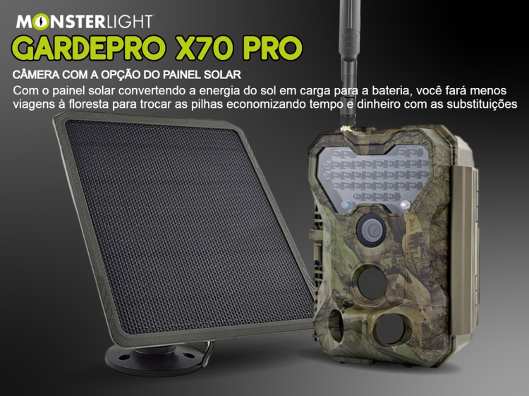 Câmera GardePro X70 Pro Max com bateria transmissão em direto envio de fotos e vídeos e GPS