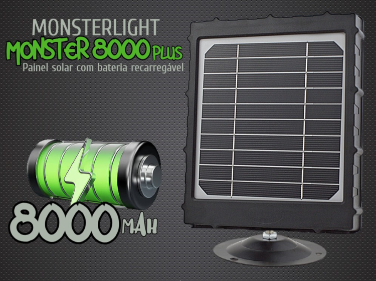 Painel solar Monster 8000 plus com bateria interna de 8000mAh