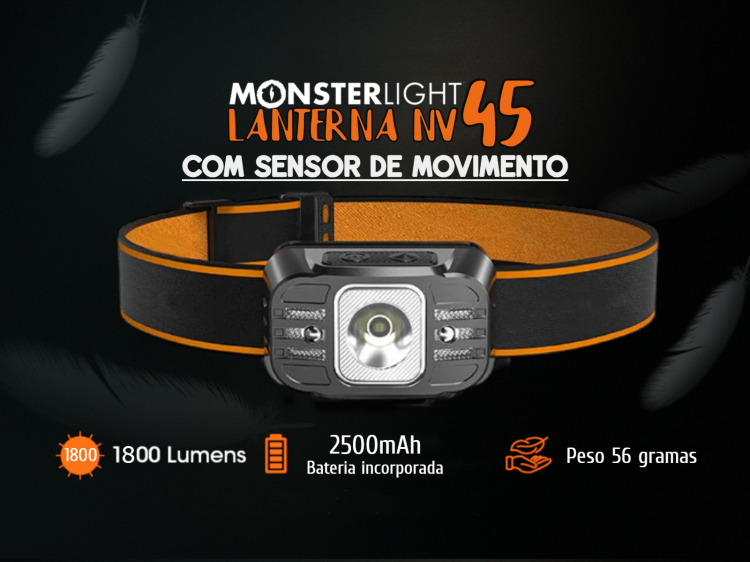 Lanterna Monsterlight NV45 com sensor de movimento
