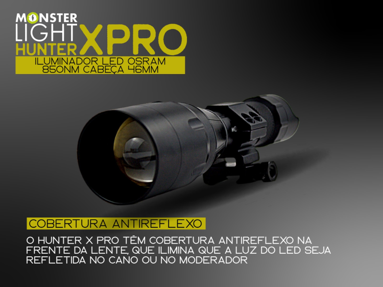 Iluminador MonsterLight 850nm Hunter X Pro LED Laser com potenciómetro 
