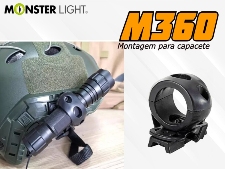 Suporte de lanterna para capacete M360 