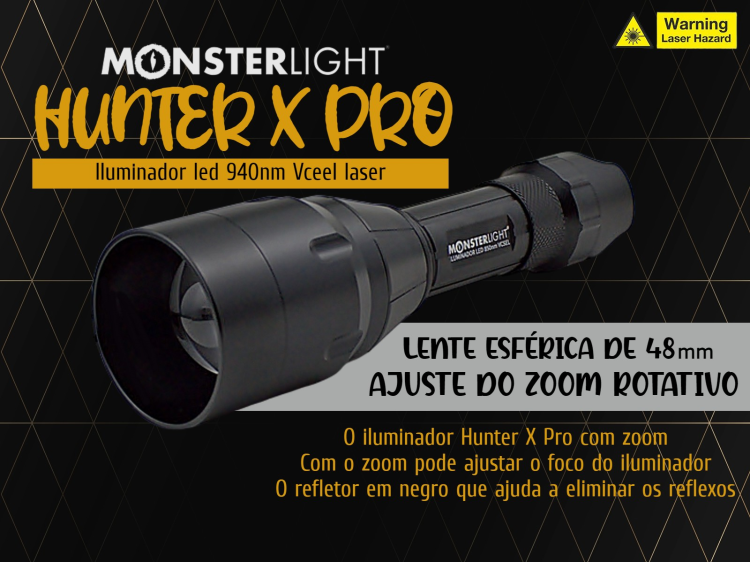 Iluminador MonsterLight 940 Hunter X Pro LED Laser com potenciómetro 