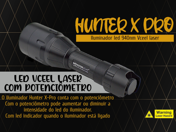 Iluminador MonsterLight 940 Hunter X Pro LED Laser com potenciómetro 