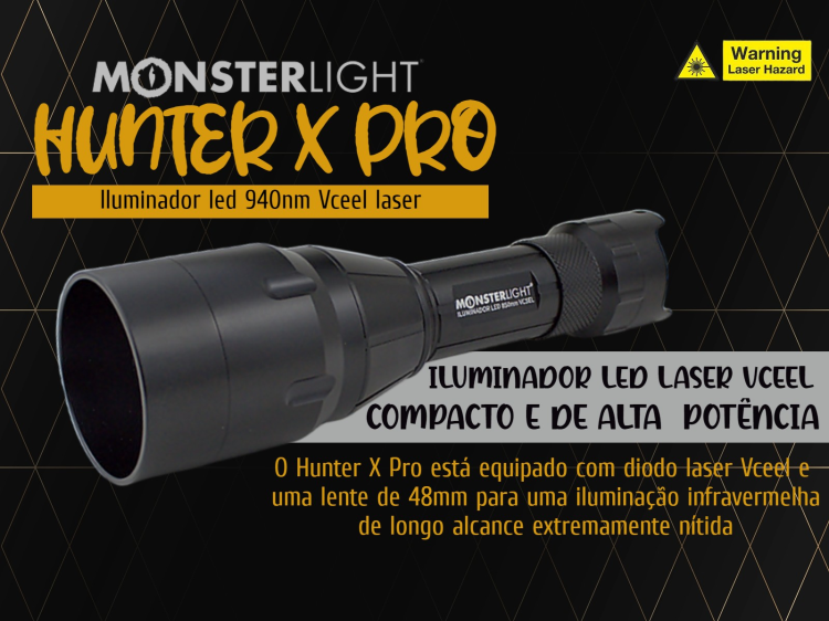 Iluminador MonsterLight 940 Hunter X Pro LED Laser com potenciómetro 