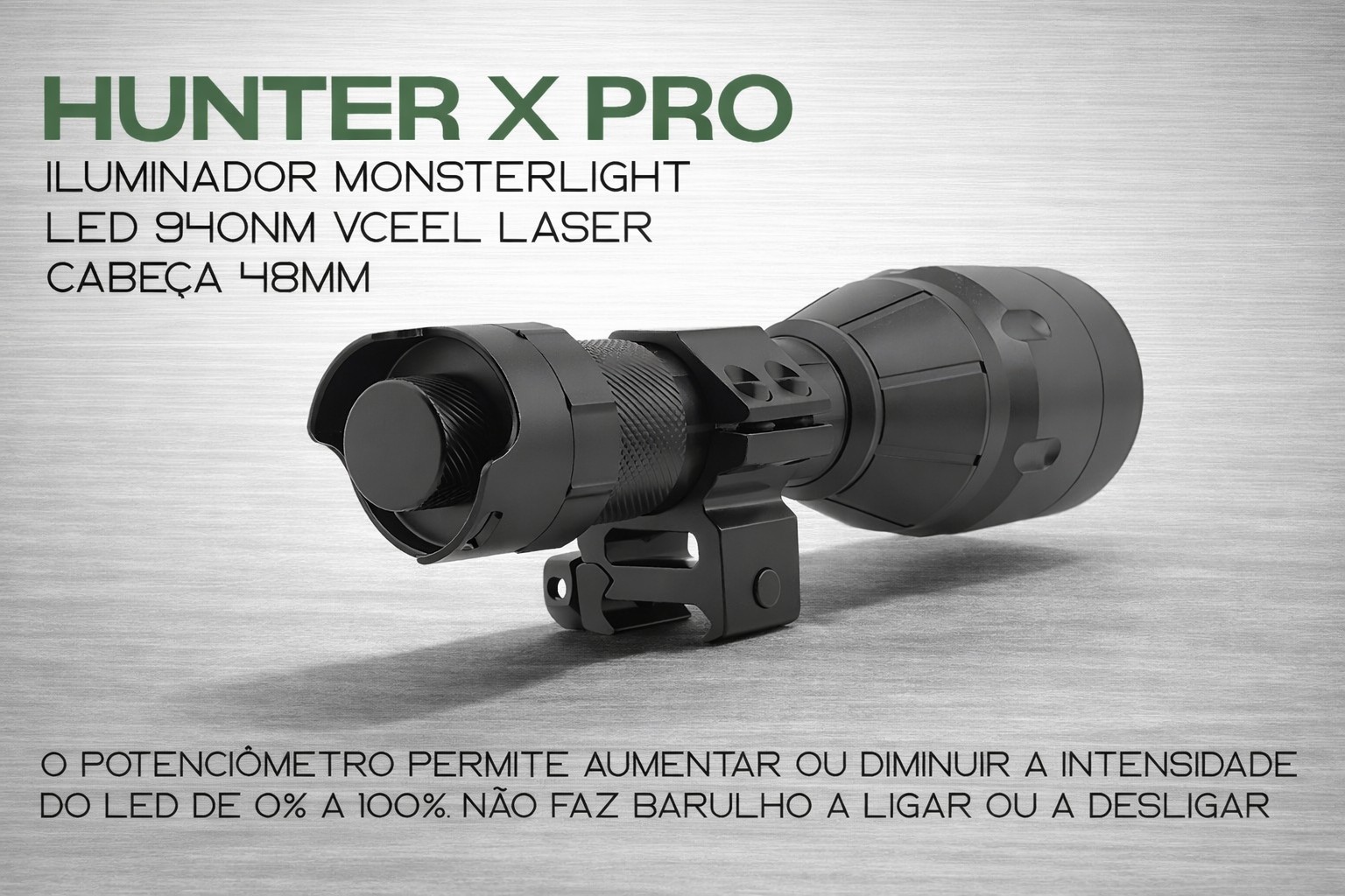 Iluminador MonsterLight 940nm Hunter X Pro LED Vseel laser com potenciómetro