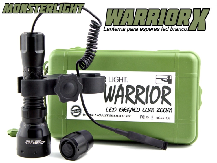 Kit lanterna esperas Warrior led branco com zoom
