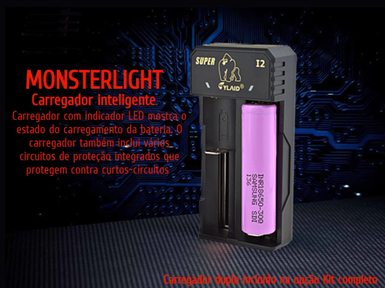 Iluminador MonsterLight ir-940 Hunter Pro com potenciómetro 