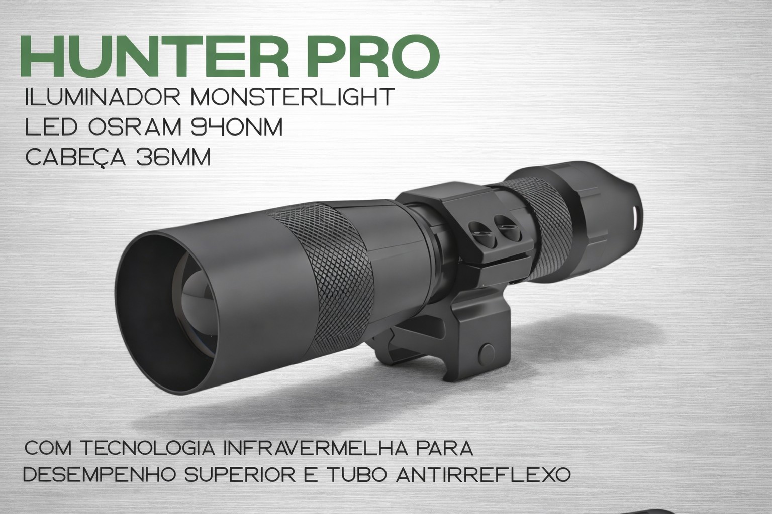 Iluminador MonsterLight 940nm Hunter Pro com potenciómetro 