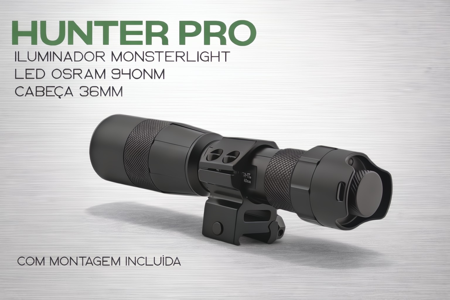 Iluminador MonsterLight 940nm Hunter Pro com potenciómetro 