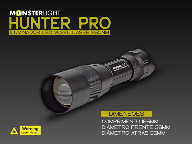 Iluminador MonsterLight 850 Hunter Pro laser com potenciómetro