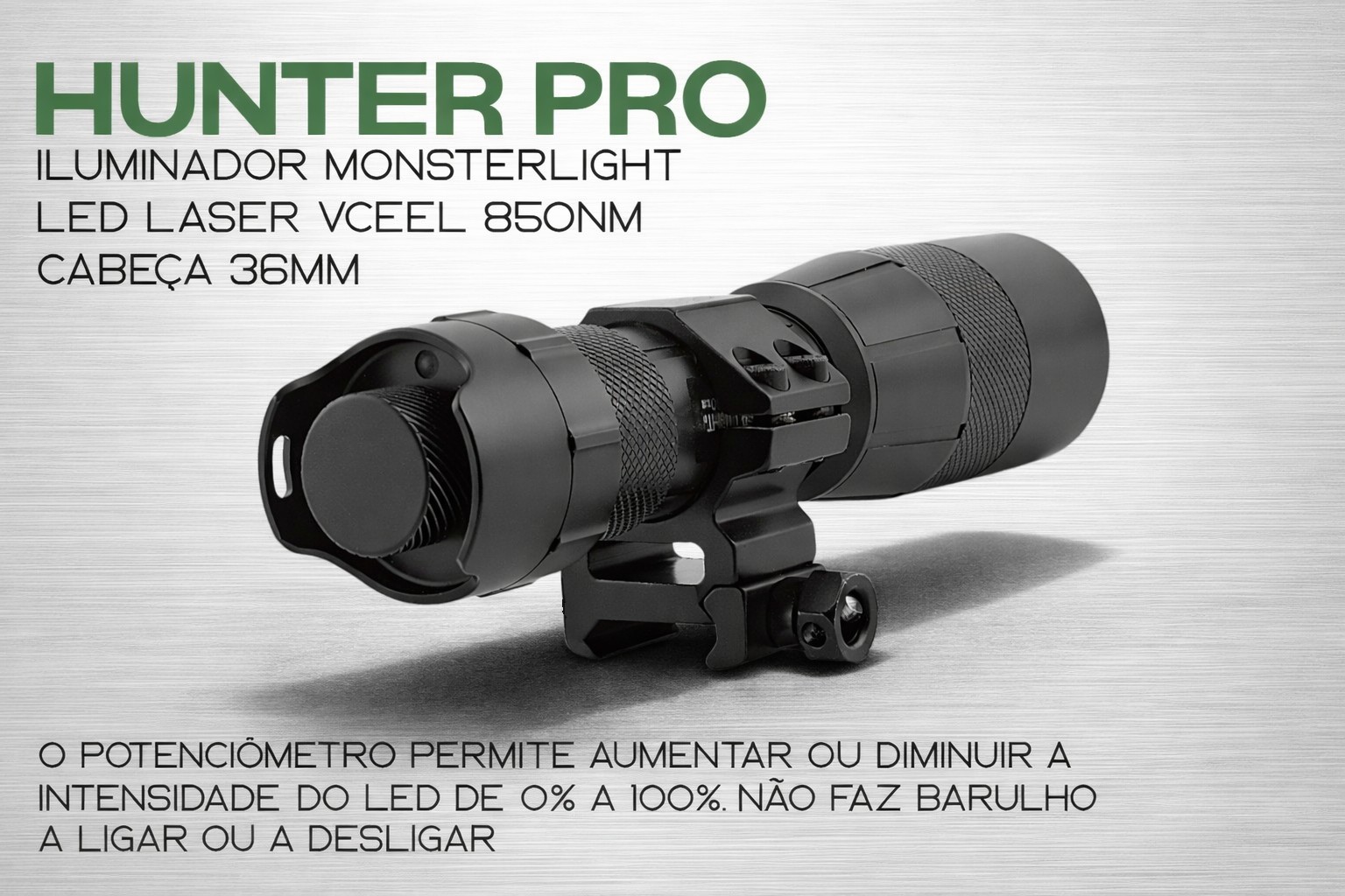 Iluminador MonsterLight 850nm Hunter Pro laser com potenciómetro 