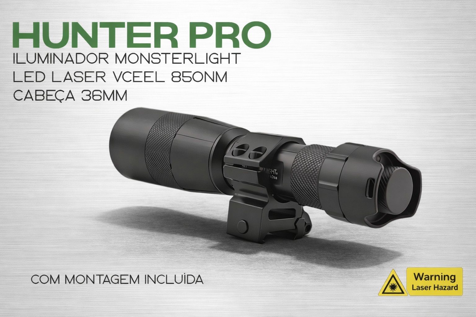 Iluminador MonsterLight 850nm Hunter Pro laser com potenciómetro 