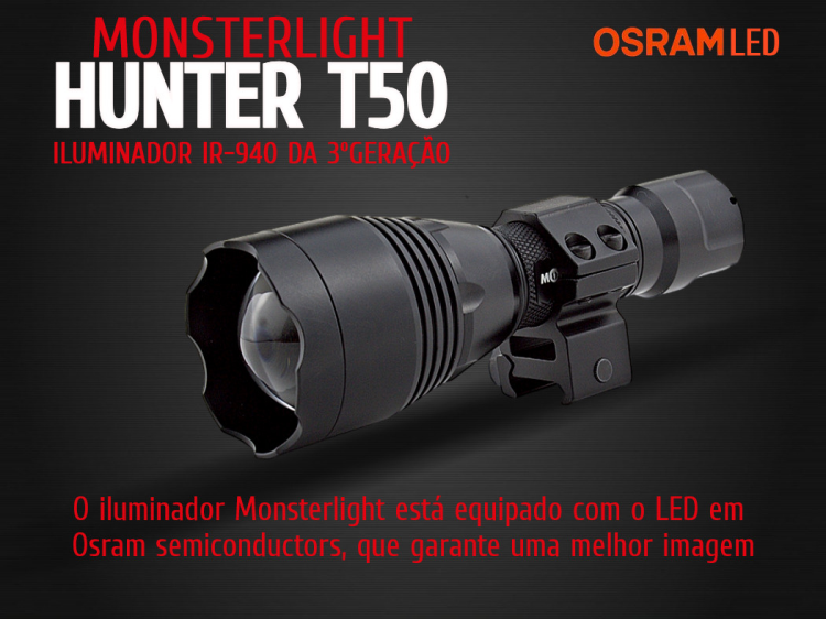 Iluminador MonsterLight IR-940nm 3ºGeração com zoom