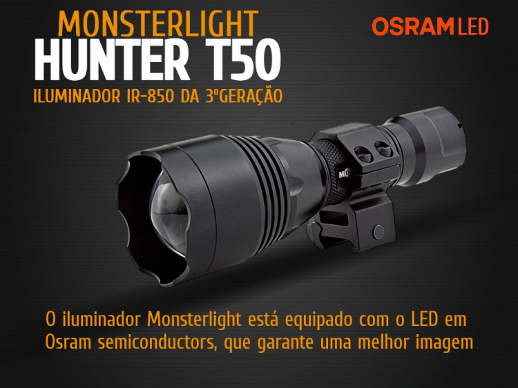 Iluminador MonsterLight IR-850nm 3ª Geração com zoom