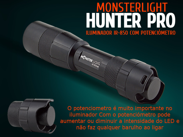 ILuminador Monsterlight ir-850 Hunter Pro com potenciómetro 