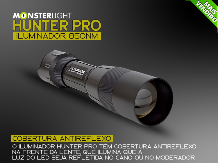 ILuminador Monsterlight 850nm Hunter Pro com potenciómetro 