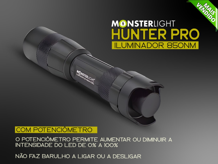 ILuminador Monsterlight 850nm Hunter Pro com potenciómetro 