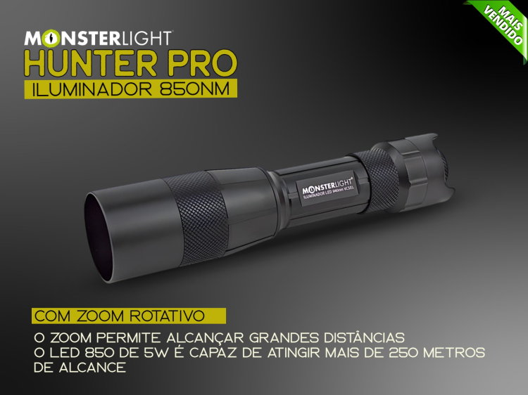 ILuminador Monsterlight 850nm Hunter Pro com potenciómetro 
