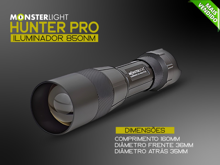 ILuminador Monsterlight ir-850 Hunter Pro com potenciómetro