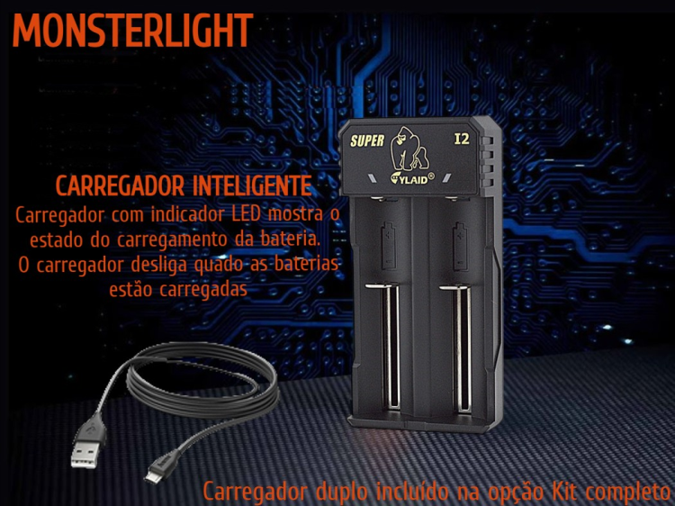 Iluminador MonsterLight ir-850 Hunter Laser com potenciómetro 