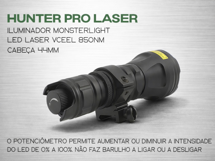 Iluminador MonsterLight 850nm Hunter Laser com potenciómetro