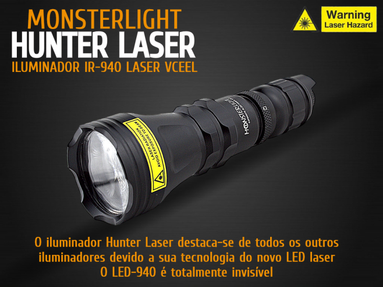 Iluminador MonsterLight IR-940 Hunter Laser com potenciómetro 