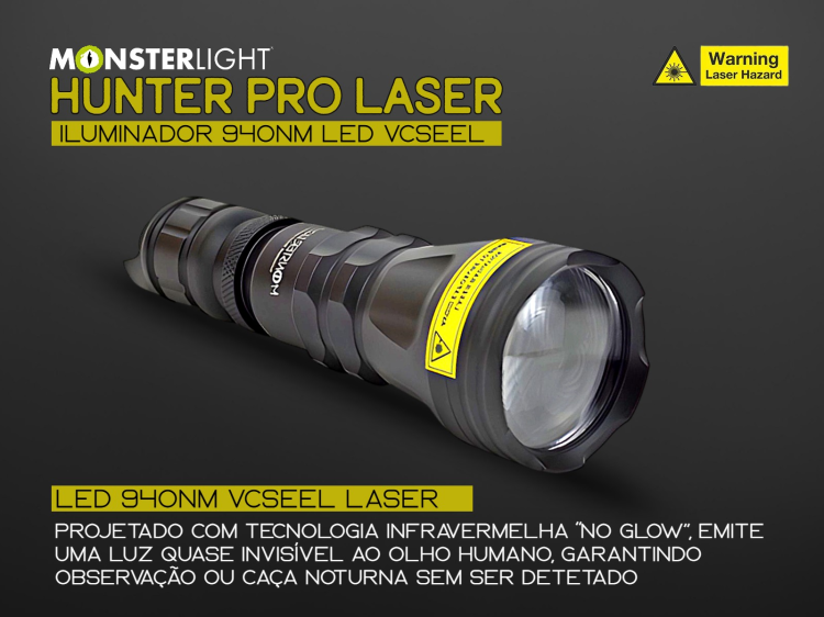 Iluminador MonsterLight IR-940 Hunter Laser com potenciómetro