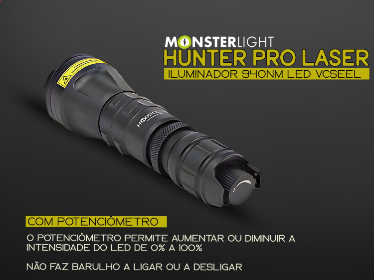 Iluminador MonsterLight IR-940 Hunter Laser com potenciómetro 