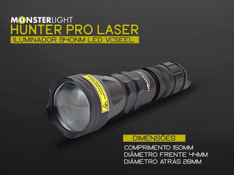 Iluminador MonsterLight IR-940 Hunter Laser com potenciómetro 