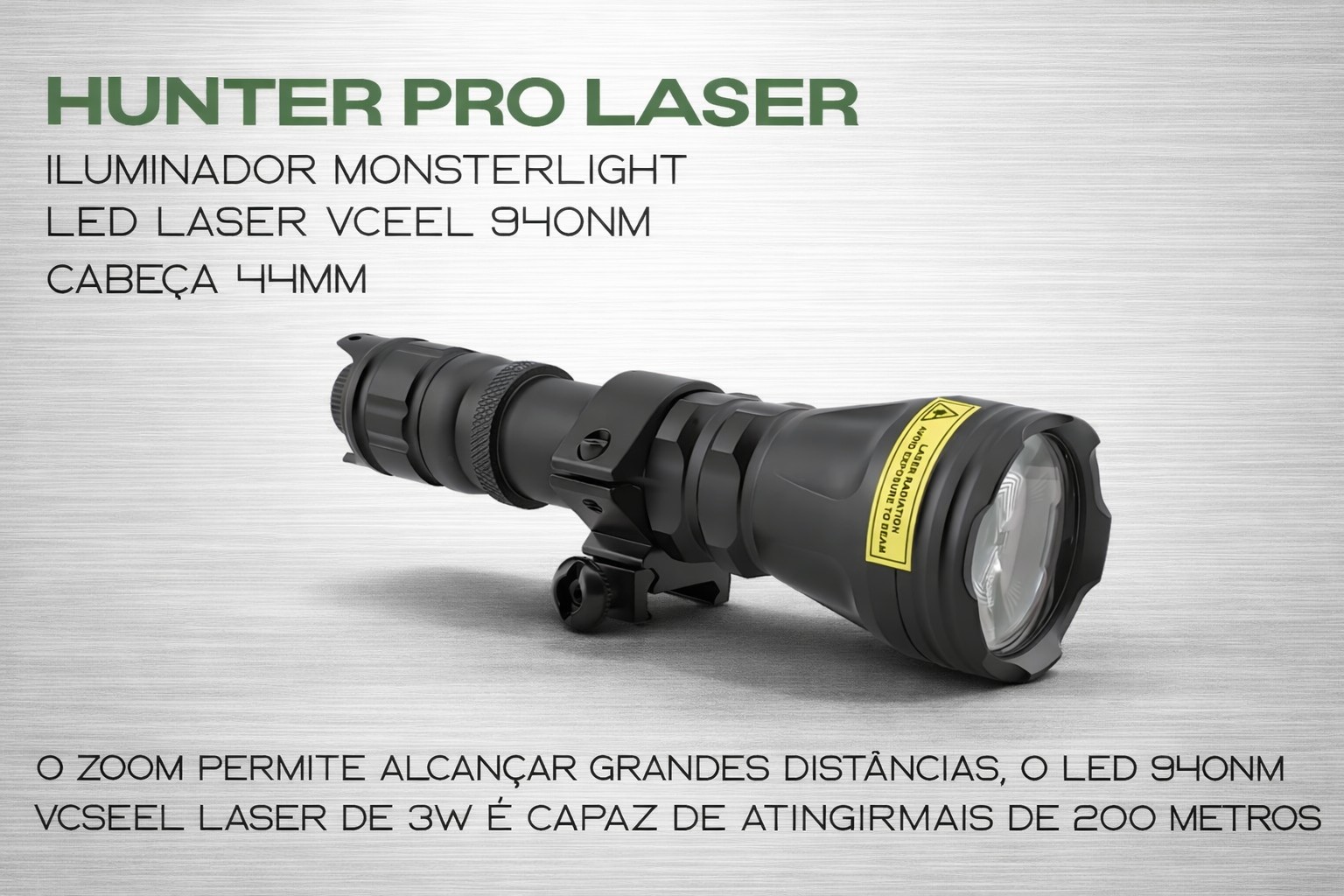 Iluminador MonsterLight IR-940 Hunter Laser com potenciómetro 