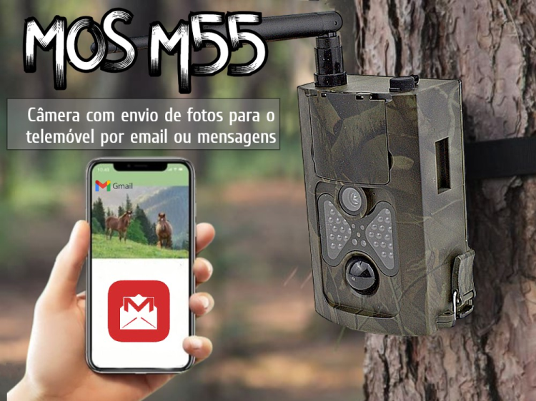 Câmera Mos M55 com envio de fotos para o email ou mensagens