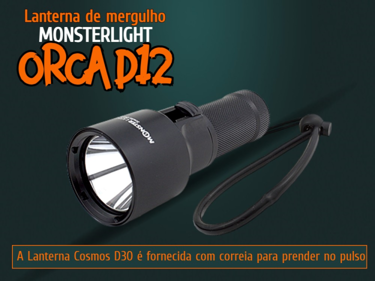 Lanterna mergulho MonsterLight Orca Fishing D12 