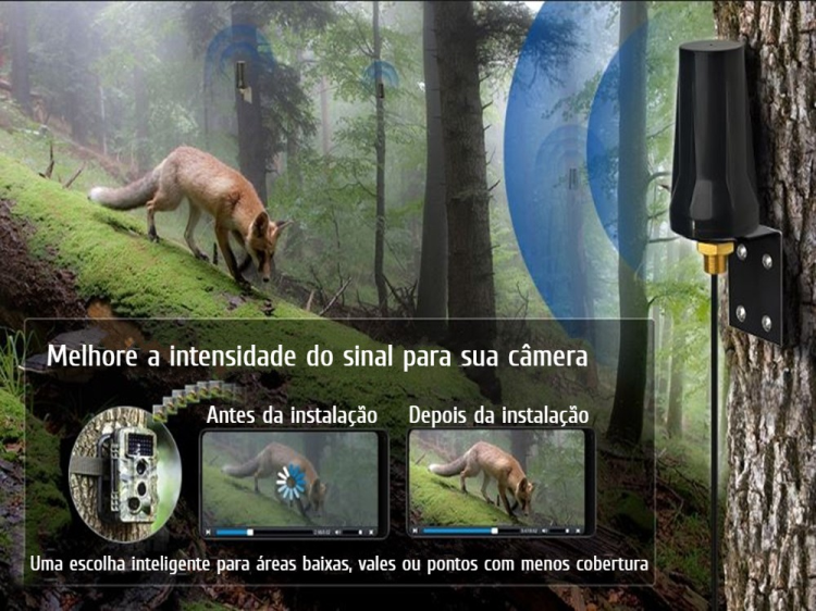 Antena para câmera longo alcance 