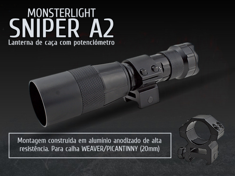 Kit lanterna para esperas led branco com potenciómetro e zoom 