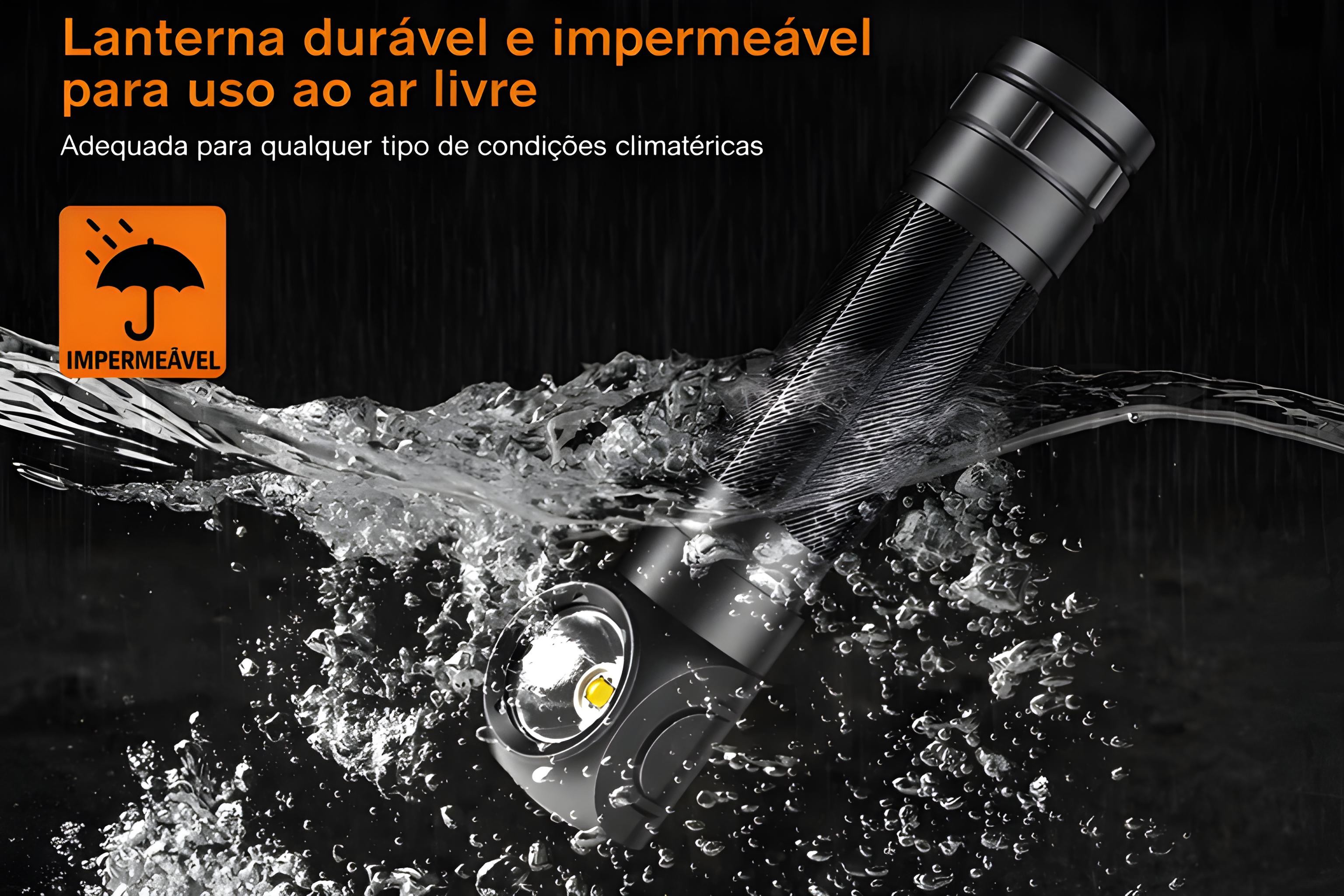 Lanterna Monsterlight TH04 multifuncional com bateria recarregável 