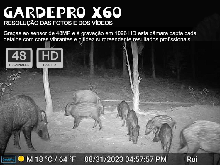 Câmera GardePro X60 LTE com bateria e aplicação para o telemóvel 