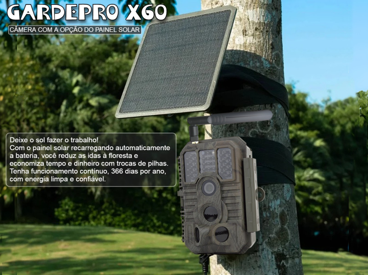 Câmera GardePro X60 LTE com bateria e aplicação para o telemóvel 