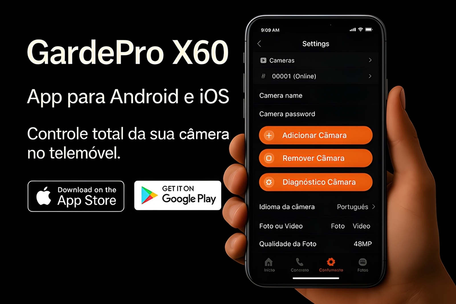 Câmera GardePro X60 LTE com bateria e aplicação para o telemóvel 