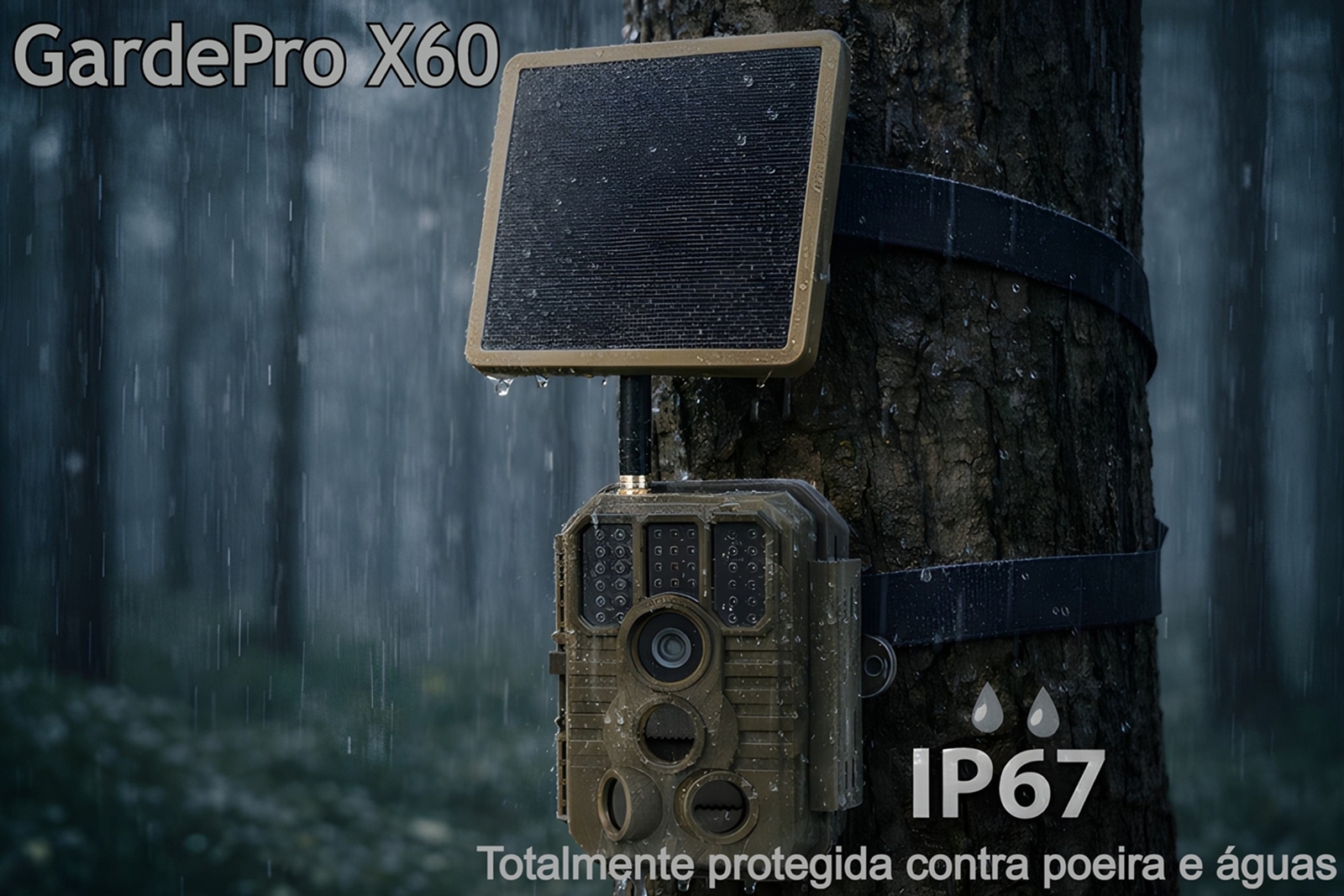 Câmera GardePro X60 LTE com bateria e aplicação para o telemóvel 