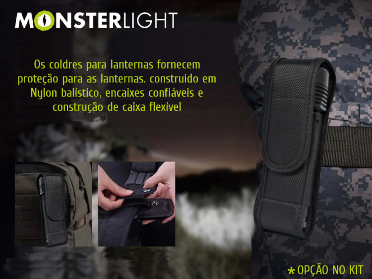Lanterna tática Monsterlight A2 Super com bateria recarregável 