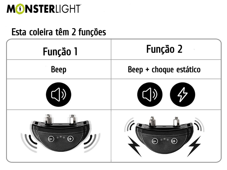 Coleira anti latido para cães com bateria recarregável preta 